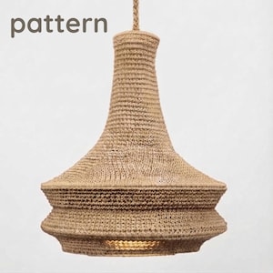 Crochet pattern to create a beautiful designer lampshade, PDF ENG USA, Tajine crochet lampshade, also ideal as a gift.
