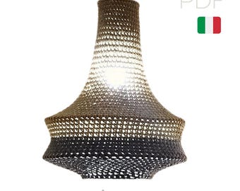 Crochet pattern to create a stunning designer lampshade, PDF in ITA language, 4 pages of easy instructions, also ideal as a gift