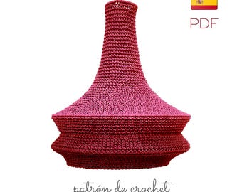 Crochet pattern to create a beautiful designer lampshade, PDF in Esp-SPAIN language, 4 pages of easy instructions, ideal as a gift