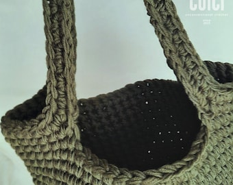 Handmade Crochet Bag / Tote Bag / Modern Crochet Bag / MOSS GREEN