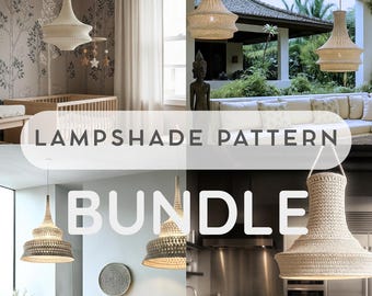 Crochet Pattern Bundle | Ebook, 4+1 patterns | Crochet Lampshade Tutorials in English (USA) | Crochet Pattern Collection | 37-page PDF