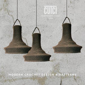 Mönster för virkad lampskärm i PDF-format | Industriell bohemisk lampskärm | Enkel handledning på 7 sidor | IKEA Hack Home Decor