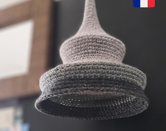Crochet pattern to create a beautiful lampshade/decoration, PDF in FRA language, 8 pages of instructions to make MOMI