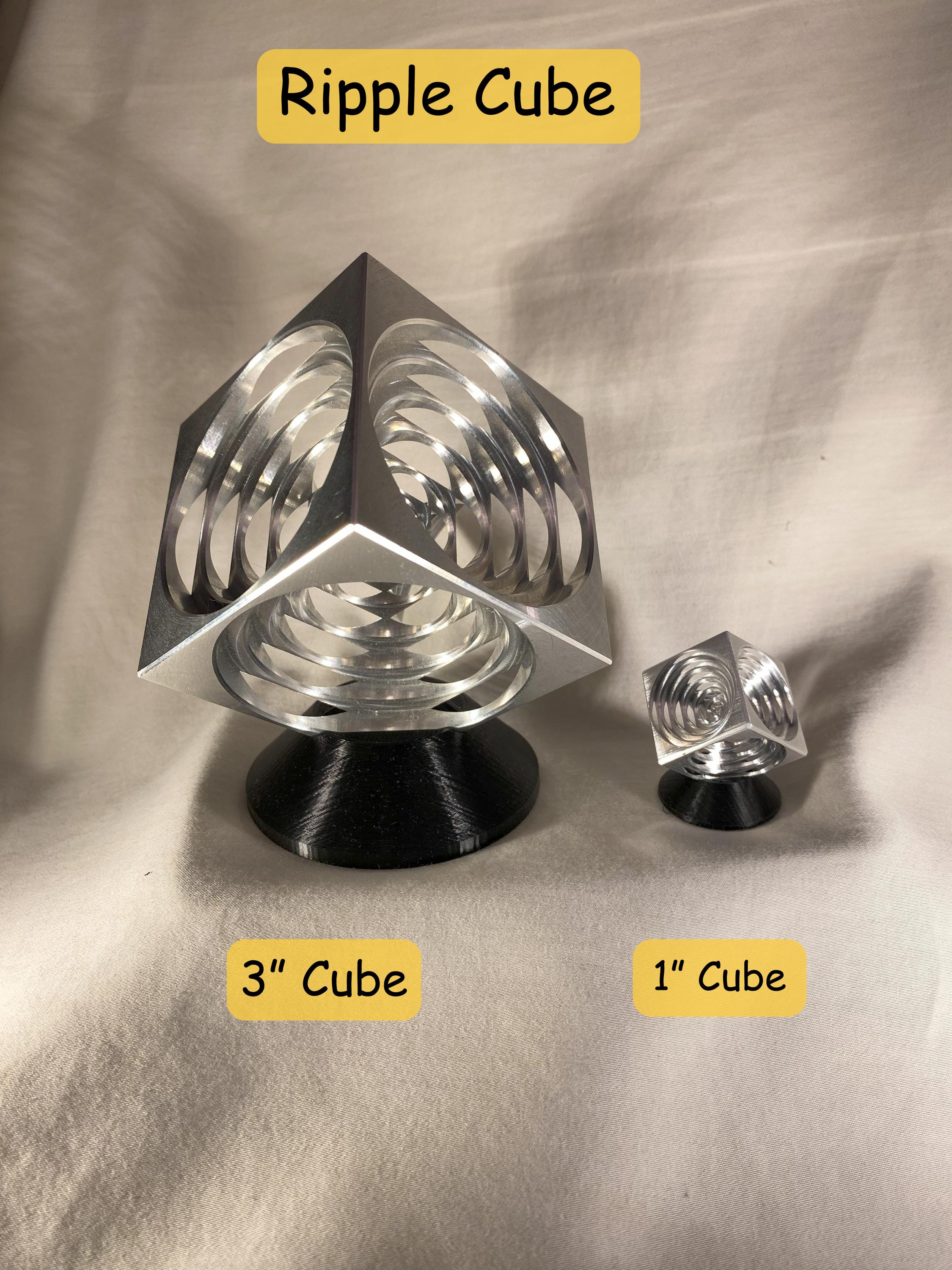 Cubes Ripple Mini Ripple Cube (machined Table Art) - Etsy