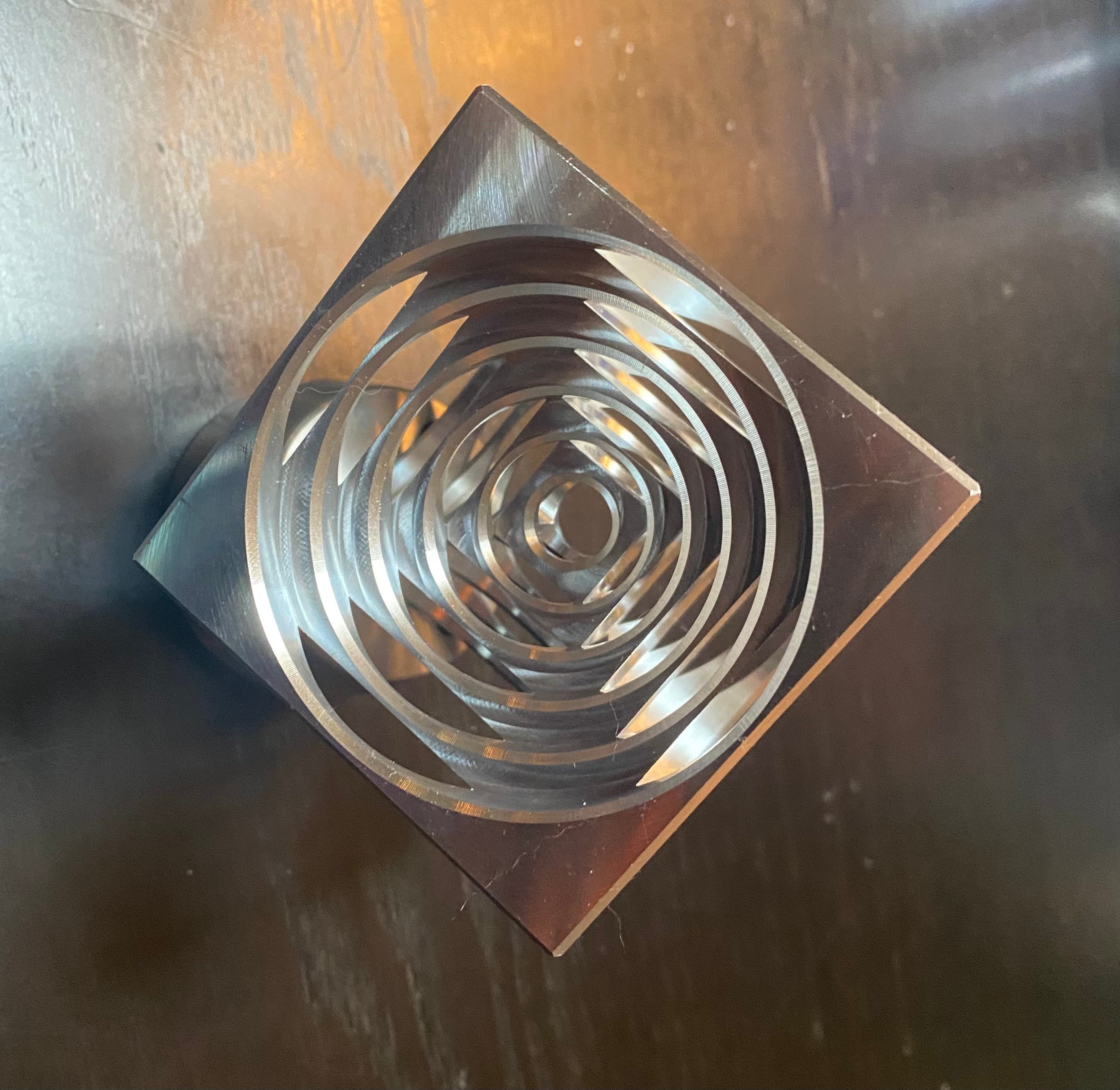 Cubes Ripple Large Ripple Cube (machined Table Art) - Etsy