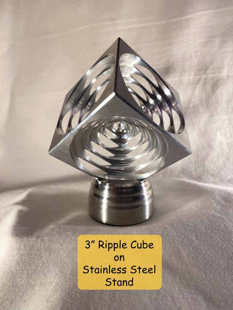Cubes Ripple Large Ripple Cube (machined Table Art) - Etsy