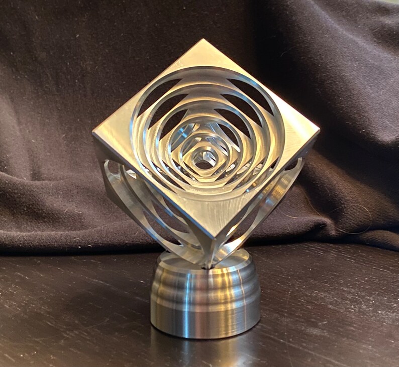 Cubes Ripple Large Ripple Cube (machined Table Art) - Etsy