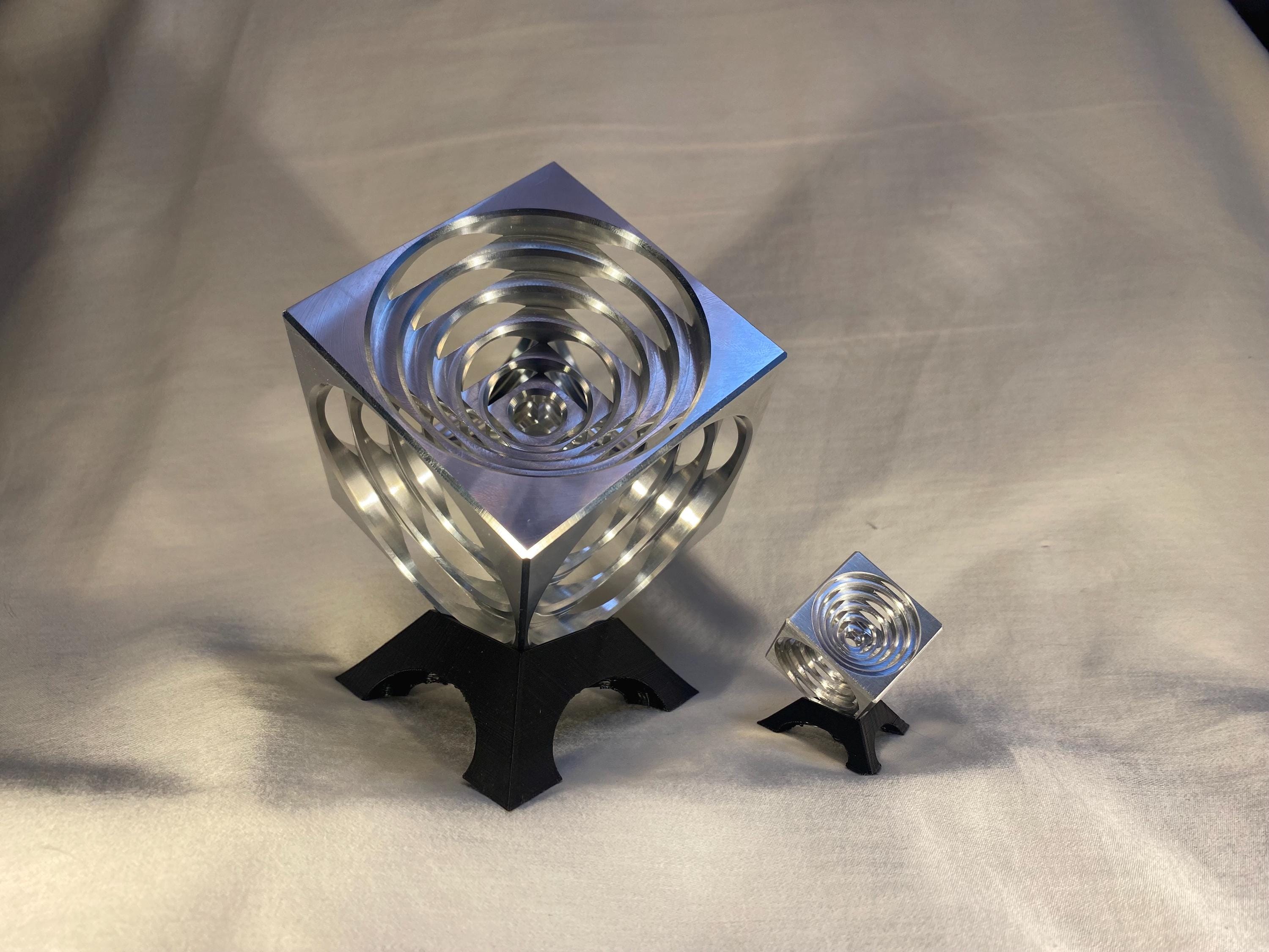 Cubes Ripple Mini Ripple Cube (machined Table Art) - Etsy