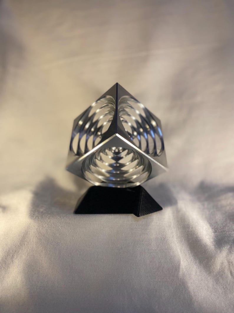 Cubes Ripple Mini Ripple Cube (machined Table Art) - Etsy