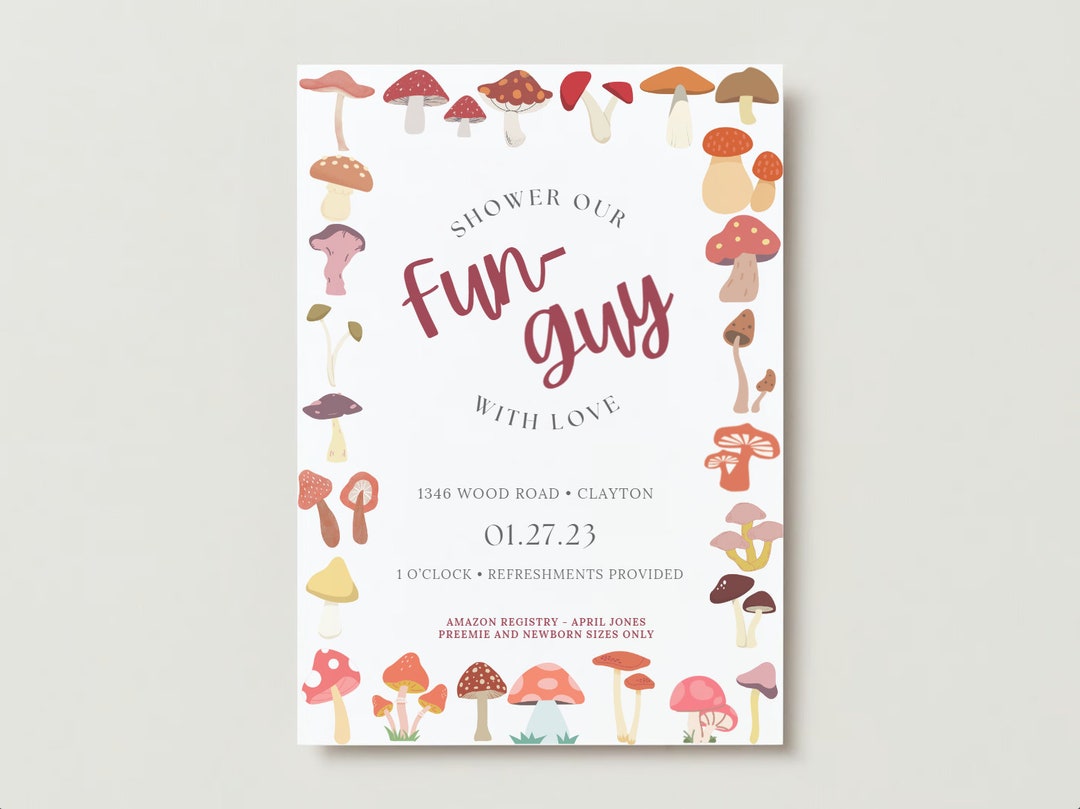Fun-guy Baby Shower Invitation Digital File - Etsy