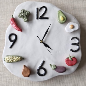 clock, ceramic clock, wall clock, kitchen clock