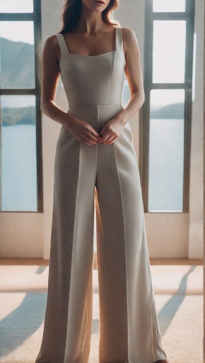 Palazzo Full Jumpsuit Sewing Pattern, PDF Sewing Pattern Instant Download, Easy Digital Pdf, US Sizes 2-30, Plus Size Pattern image 2