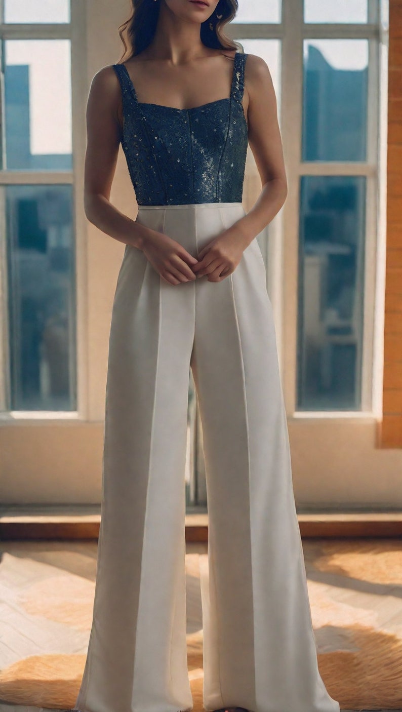 Palazzo Full Jumpsuit Sewing Pattern, PDF Sewing Pattern Instant Download, Easy Digital Pdf, US Sizes 2-30, Plus Size Pattern image 6