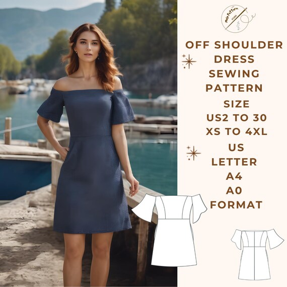 off the shoulder a line dress pattern Draft-it-yourself: Off the shoulder ruffled sundress By Hand London