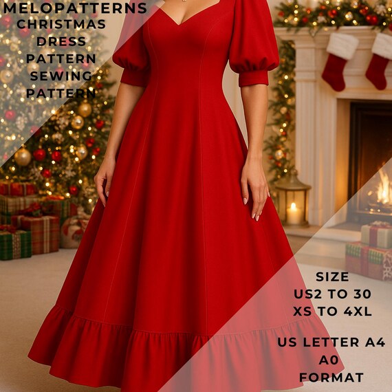 white christmas dresses Women's Taupe Poplin Midi Dress with Red Trim Tiers Medium main image 1