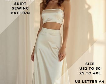 Elegant Maxi Skirt Pattern,Maxi  Skirt Sewing Pattern,A-line Maxi Skirt , Women Skirt PDF,US Sizes 2-30 and XS-4XL, Plus Size Pattern