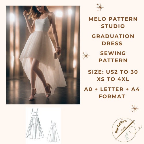 Prom Dress Evening Gown Sewing Pattern Cocktail Dress graduation