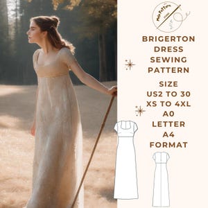 Bridgerton Gown Sewing Pattern, Bridgerton Dress, Renaissance dress sewing pattern, Maxi Dress, Ball Gown, US 2 to 30 and XS to 4XL