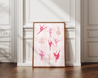 Ballerina Wall Art, Pink Ballet Poster, Coquette Wall Decor, Balletcore Room Decor,  Girly Bedroom Printable, Digital Download