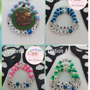 Worlds 2024 Bracelets, My 1st Worlds Set, World Globe Bracelets, Irish Dancing Bracelets, Good Luck Bracelets, Personalised Name Bracelets. zdjęcie 4