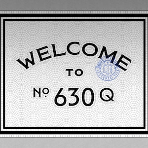 Custom Mosaic Tile Welcome Sign – Personalized House Number, Vintage Entryway Décor