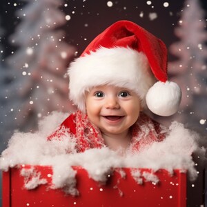 Coffret cadeau de Noël 8 toiles de fond pour bébé | Séance photo de Noël pour nouveau-né | Photos du premier Noël de bébé | Arrière-plans numériques