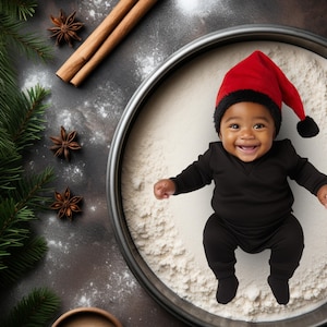 9 Christmas Messy Kitchen Baby Backdrops | Newborn Christmas Photoshoot | Holiday Funny Baby Photography | Photography Digital Backgrounds
