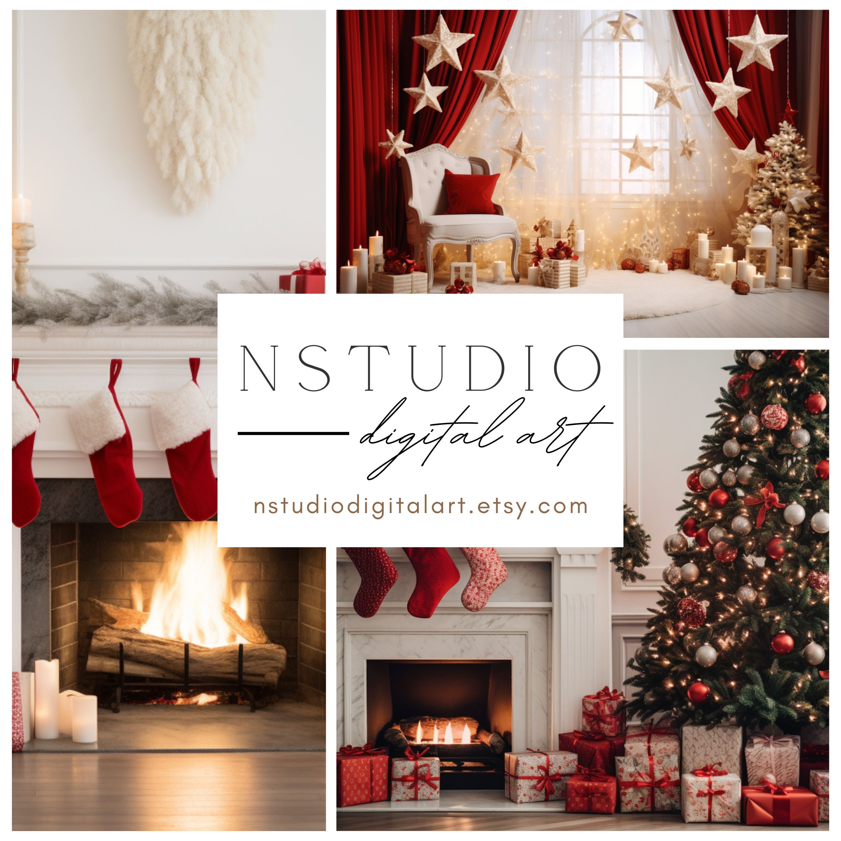 15 Christmas Family Portrait Backdrops | Christmas Evening Photoshoot ...