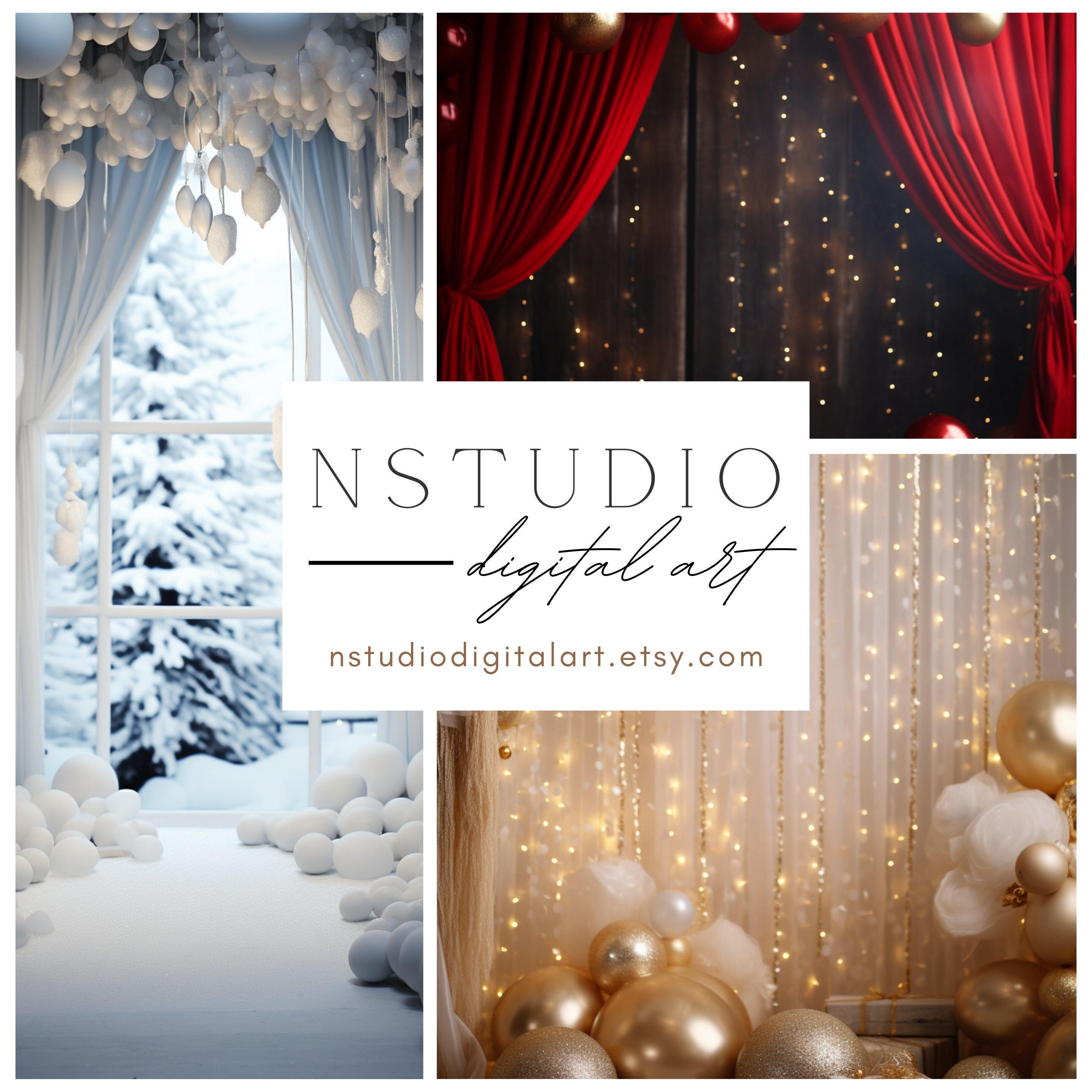 15 Christmas Family Photoshoot Backdrops and 1 Gift Christmas Evening ...