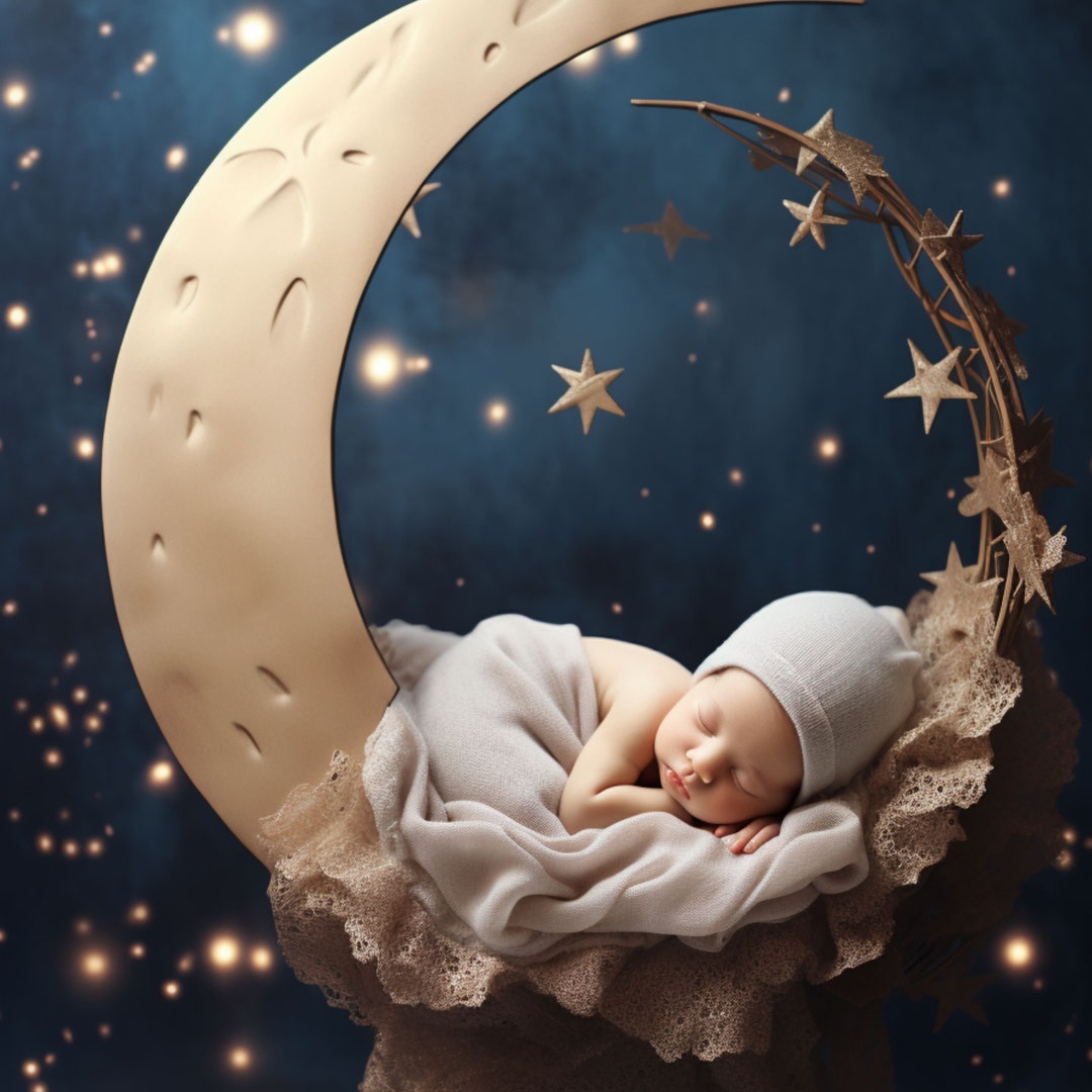 10 Babymoon Backdrops and 1 Gift Newborn Photoshoot Moon and Stars Photo Props Magical Photo