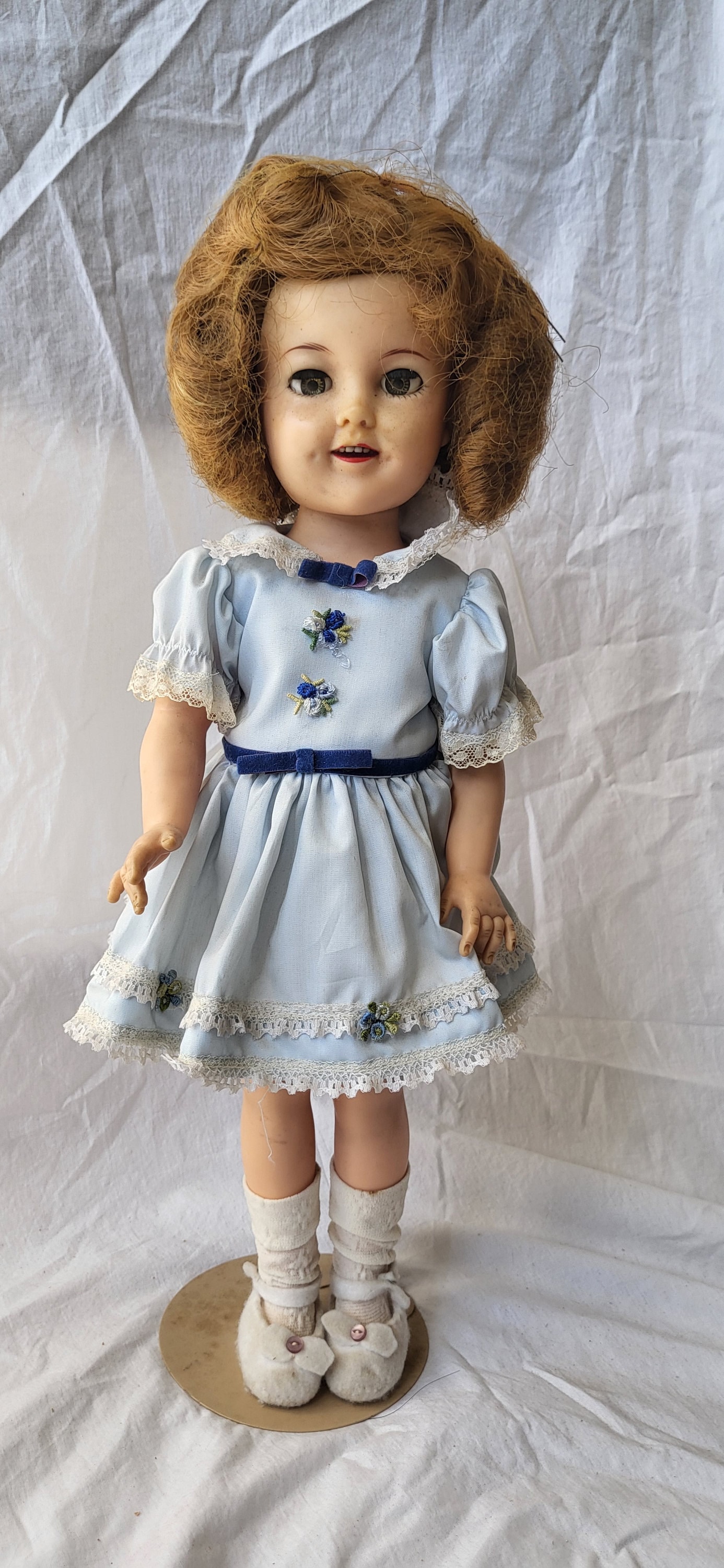 shirley temple doll blue dress Vintage Shirley Temple Doll St-15-N Open Close Eyes Ideal 20369 121 main image 1