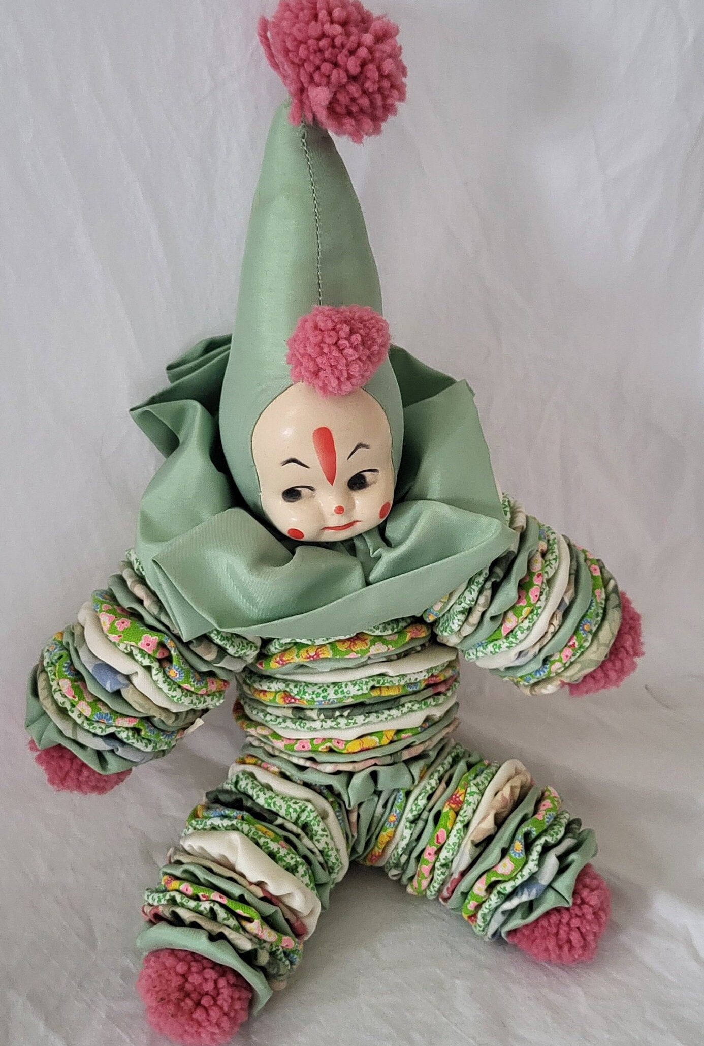 Antique Yo Yo Clown Doll Collector Art Doll Kids Doll Nursery Baby Room
