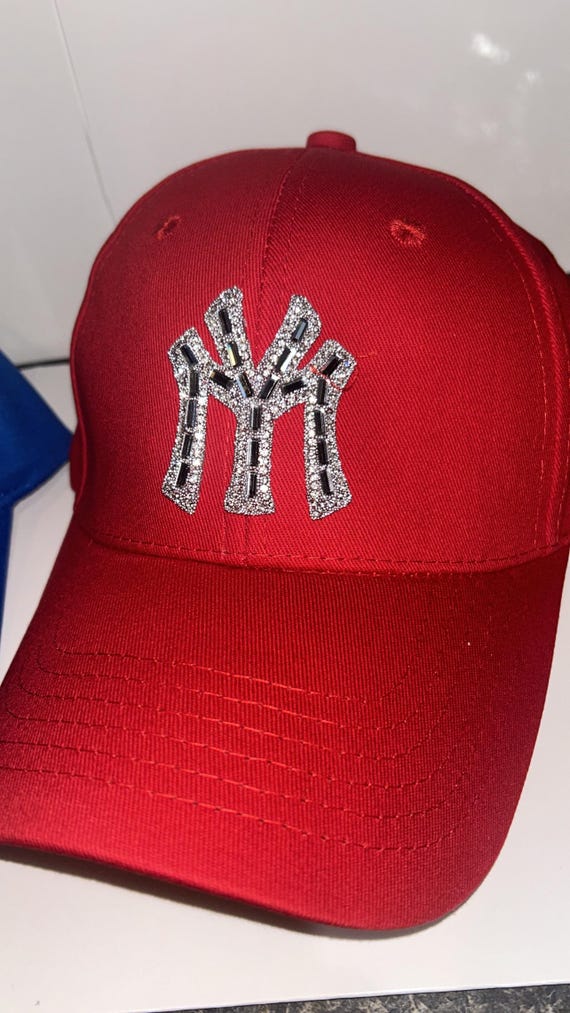 Red bling Adjustable hat Queen Kingdom Womens Red Bling Distressed Curved Bill  main image 4