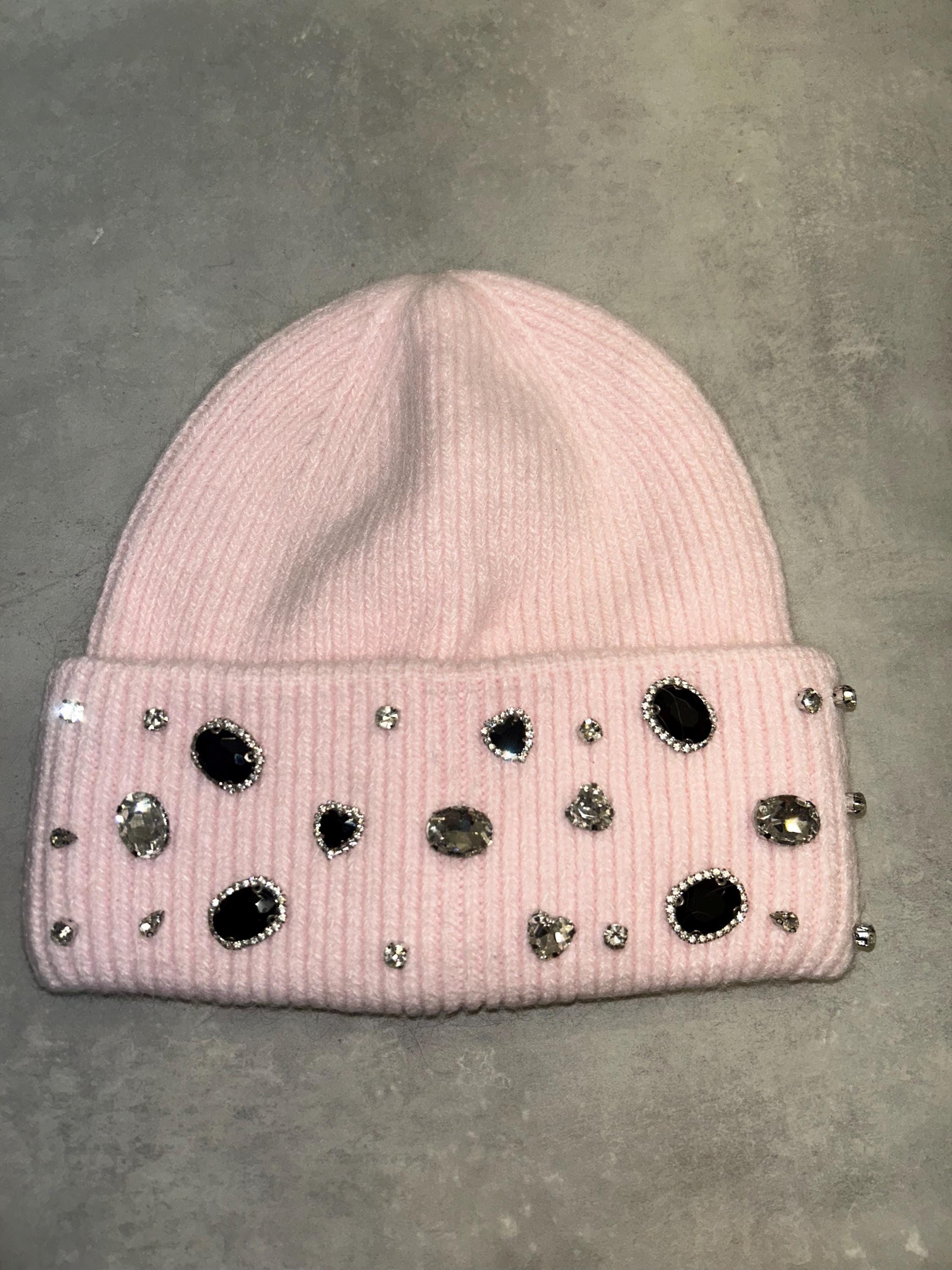 Pink Rhinestone Beanie - Etsy display picture 2