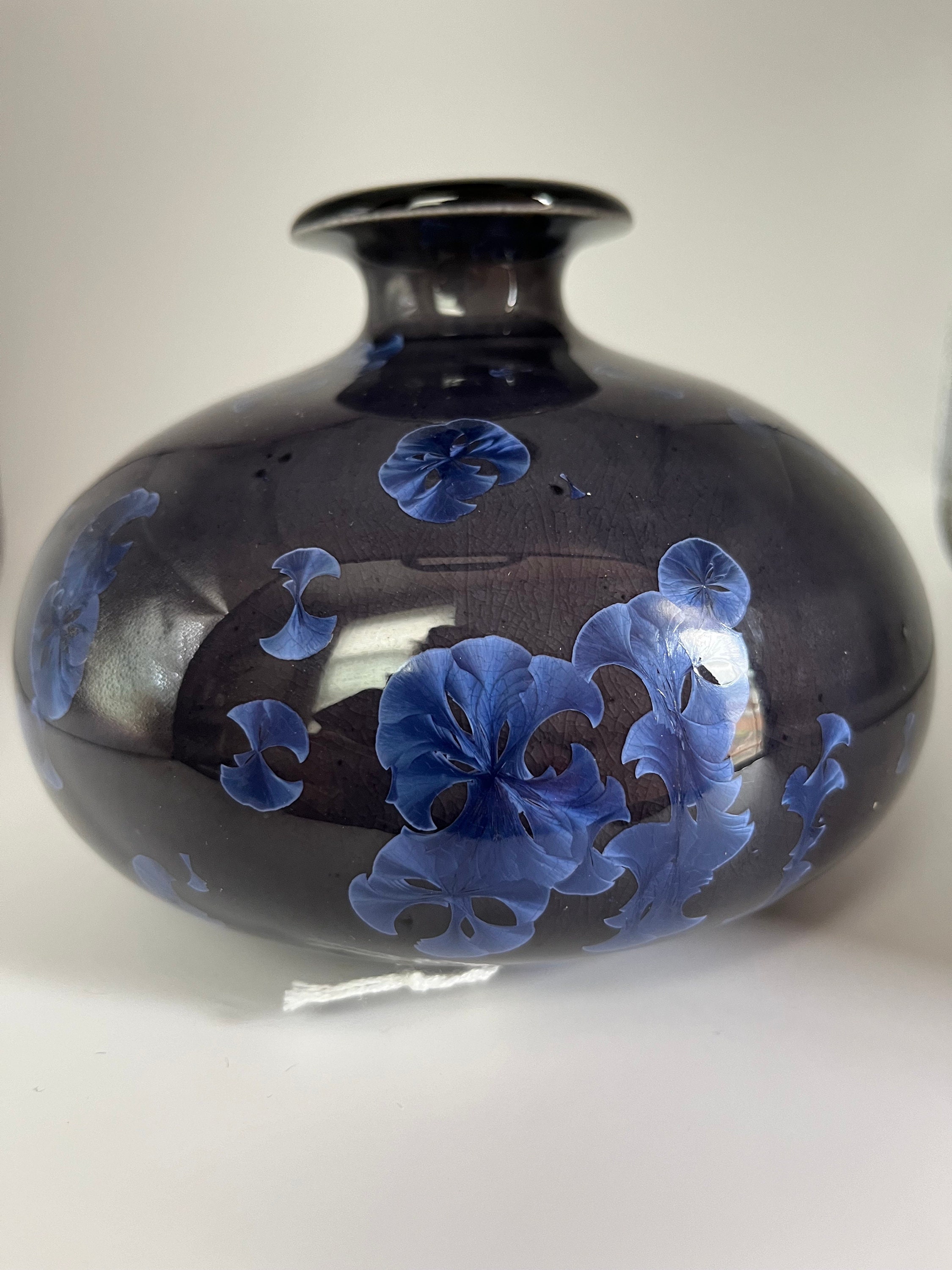Studio Art Pottery Blue Crystalline Glaze Bud Vase Incense Holder ...
