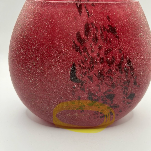 Lafiore Red Pink Vase Sanded Finish