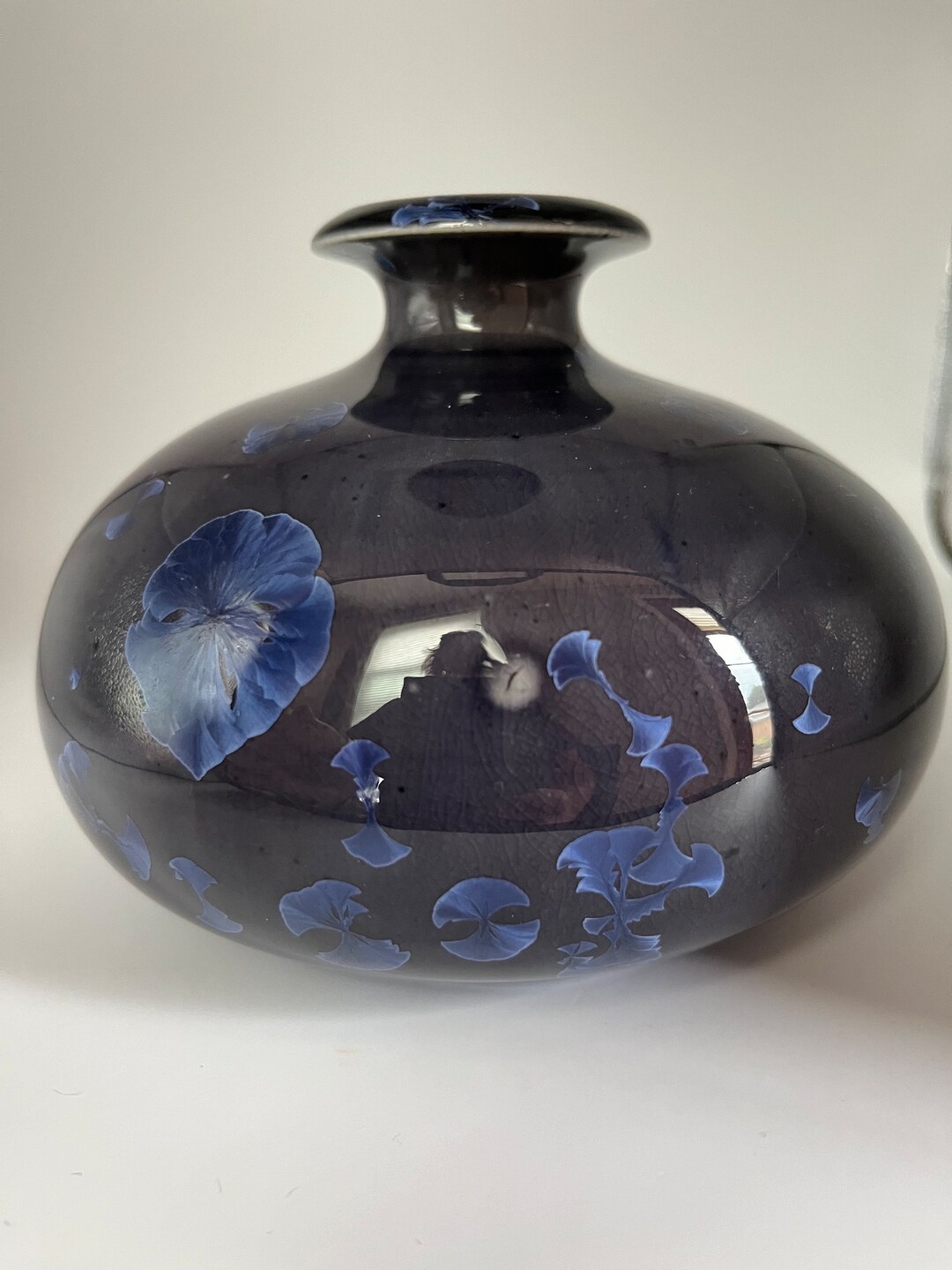 Studio Art Pottery Blue Crystalline Glaze Bud Vase Incense Holder ...