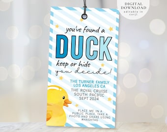 Sie haben eine Duck Cruise Tag gefunden, Entenspiel druckbare Tag, Kreuzfahrtschiff Gummiente Spiel, Enten-Versteckspiel, haben einen Duckie Cruise-Tag gefunden, 308