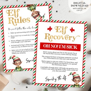 Reglas de llegada de elfos, Instrucciones para elfos, Carta de recuperación de elfos, Señal de reglas para elfos, Reglas que los elfos deben seguir, Carta de tu elfo enfermo, Elfos tocados, 102