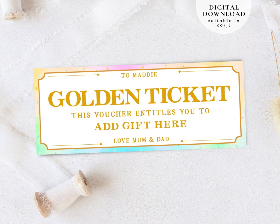 Rainbow Gift Voucher Birthday Gift Voucher Christmas Gift Etsy