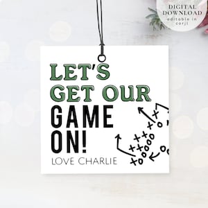 Good Luck Game Day Tag, Game Day Treat Tag, Football Team Treat Tag, Football Favor Tag, Post-Game Snack Tag, Go Team Tags, Cookie Tag, 345