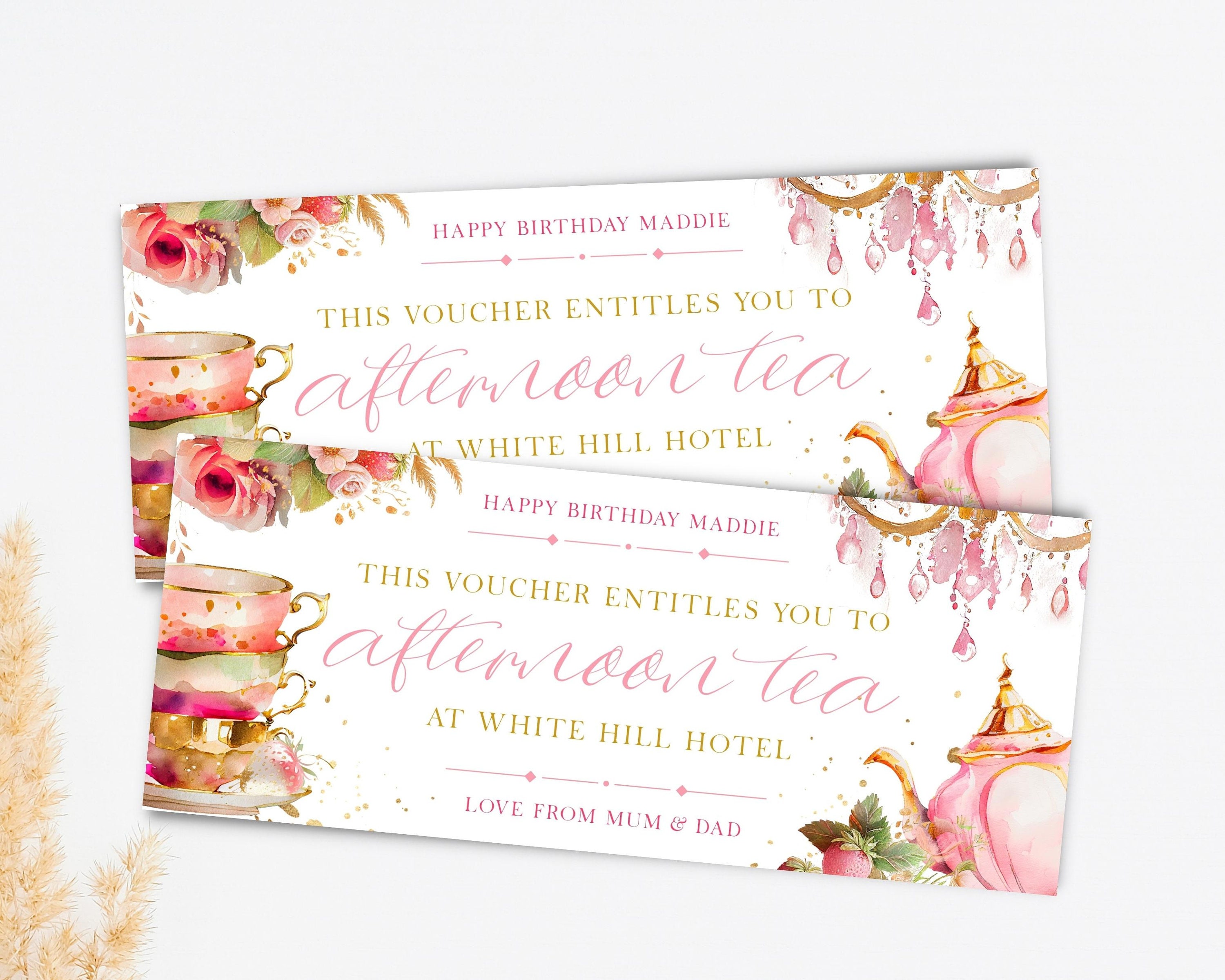 Afternoon Tea Gift Voucher, Brunch Voucher, Mother's Day Voucher