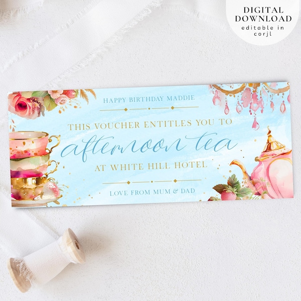 Afternoon Tea Gift Voucher, Brunch Voucher, Mother's Day Voucher, Birthday Gift Voucher, Christmas Voucher, Baby Shower Voucher, 069