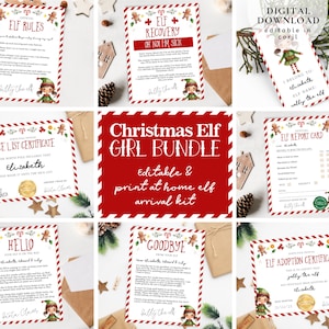 Elf letter bundle, Elf Arrival Letter, Elf recovery Letter, Elf rules, Nice list certificate, Elf mail, Elf report, Christmas letter, 101