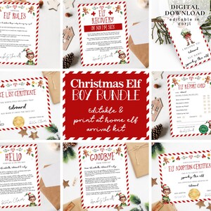 Elf letter bundle, Elf Arrival Letter, Elf recovery Letter, Elf rules, Nice list certificate, Elf mail, Elf report, Christmas letter, 101