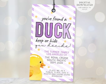Sie haben eine Duck Cruise Tag gefunden, Entenspiel druckbares Tag, Kreuzfahrtschiff Gummiente Spiel, Enten-Versteckspiel, haben ein Duckie Cruise-Tag gefunden, 307