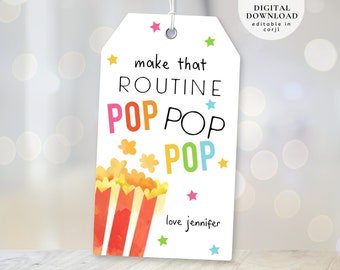Make That Routine Pop Tag, Cheer Team Printable Tag, Cheerleader good luck tag, Cheer Competition Tag, Cheer Gift ideas, Cheer Tags, 309