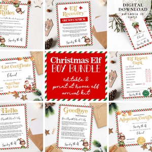 Elf letter bundle, Elf Arrival Letter, Elf recovery Letter, Elf rules, Nice list certificate, Elf mail, Elf report, Christmas letter, 102