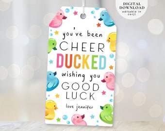 You've been Cheer Ducked Tag, Cheer Team Printable Tag, Cheerleader good luck tag, Cheer Competition Tag, Cheer Gift ideas, Cheer Tags, 305