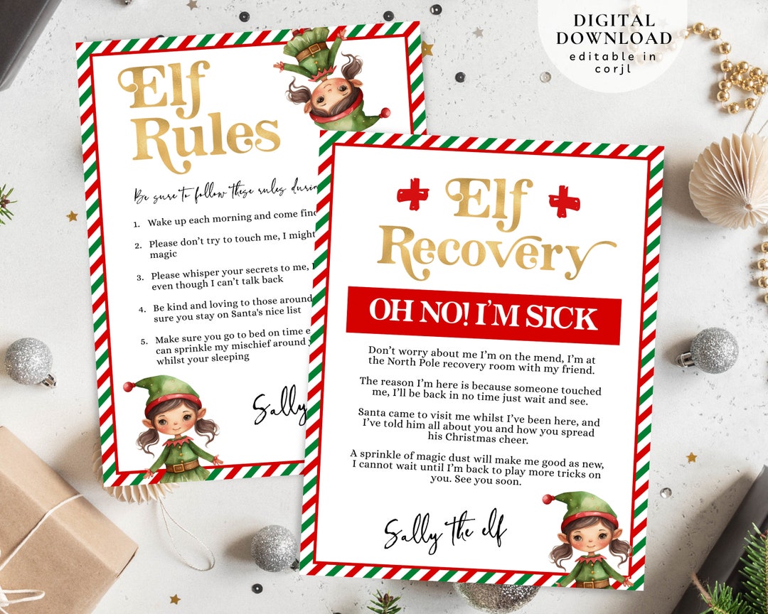 Elf Arrival Rules, Elf Instructions, Elf Recovery Letter, Elf Rules ...
